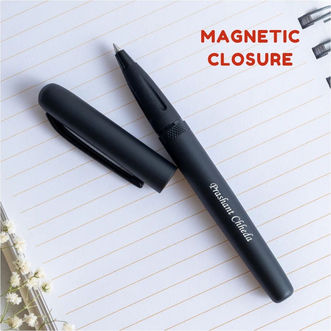 Premium Magnetic Closure Matte Black Pen for Corporate Gifts